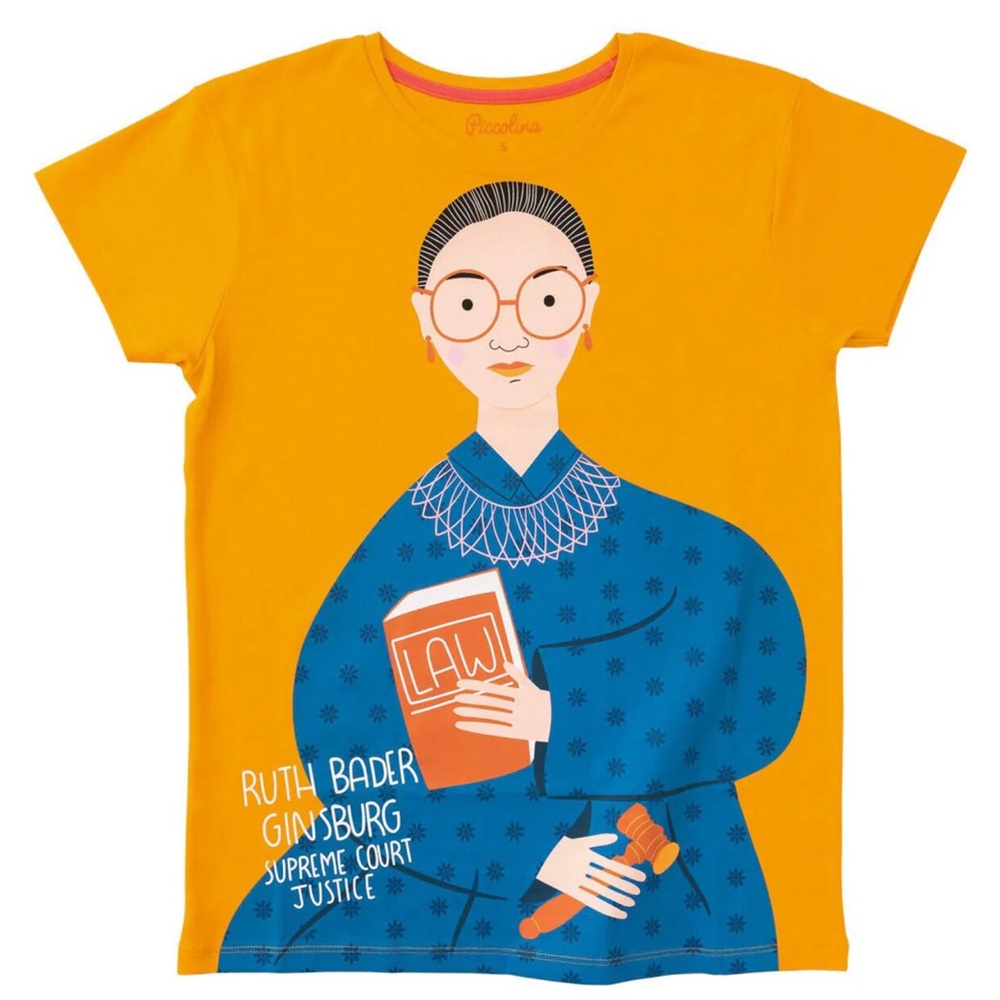PICCOLINA Girls Ruth Bader Ginsburg Trailblazer Tee, Size 6